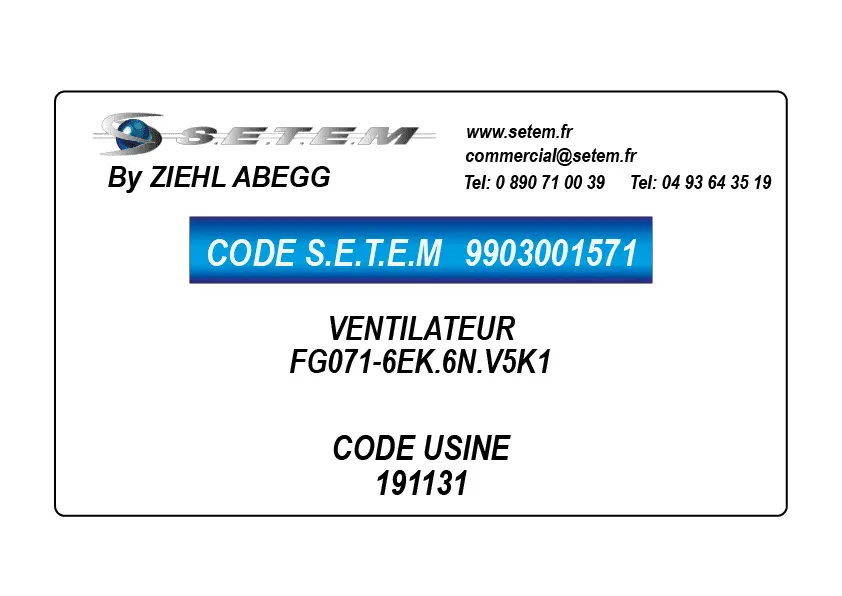 9903001571-VENTILATEUR ZIEHL ABEGG FG071-6EK.6N.V5K1 *191131*