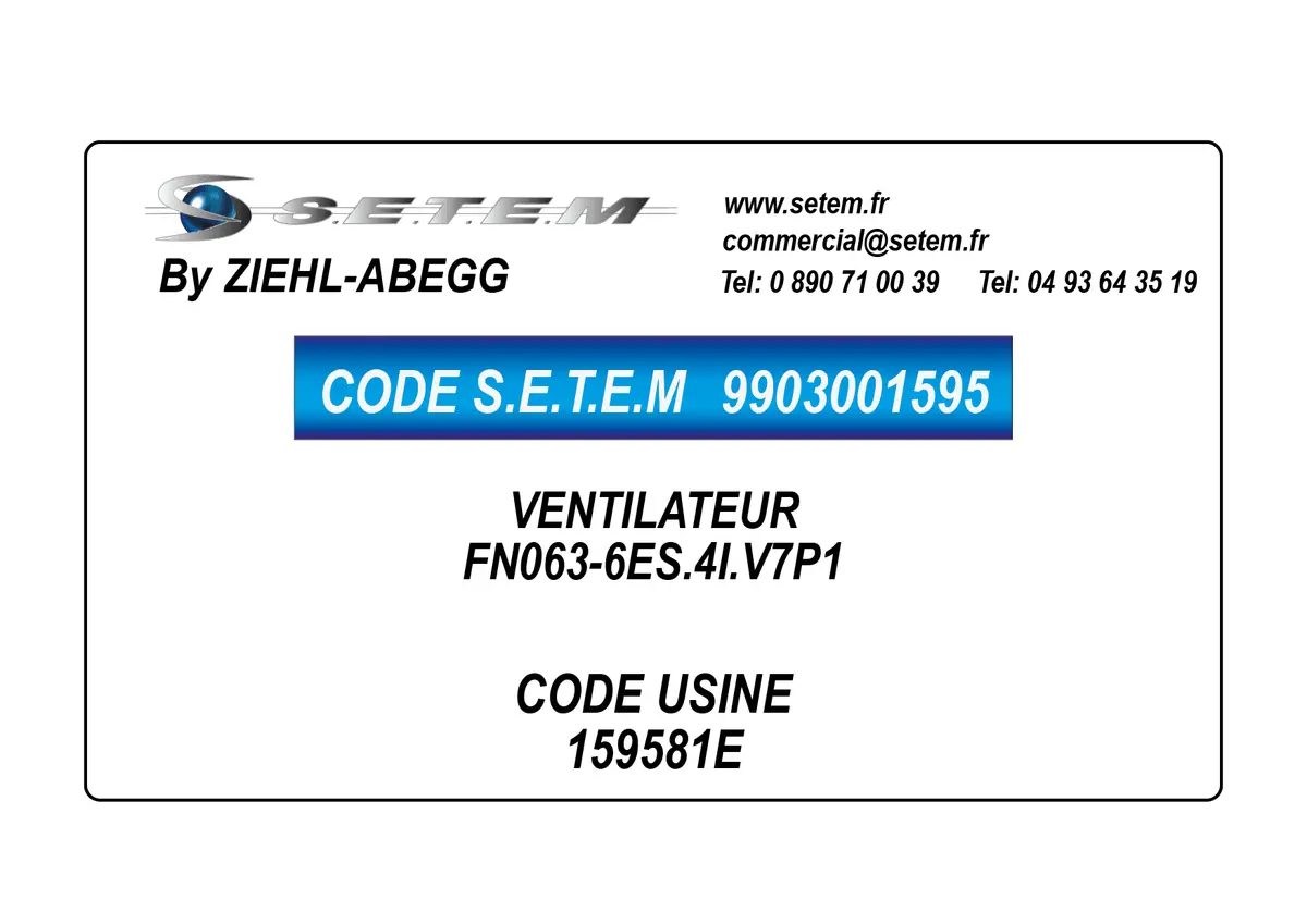 9903001595-VENTILATEUR ZIEHL ABEGG FN063-6ES.4I.V7P1 *159581E*