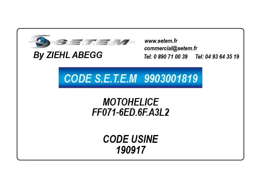 9903001819-MOTOHELICE FF071-6ED.6F.A3L2 *190917*