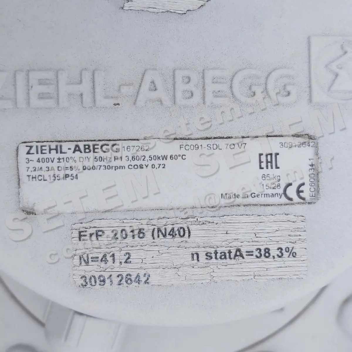 9903002063-VENTILATEUR ZIEHLABEGG FC091-SDL.7Q.V7 *167262*