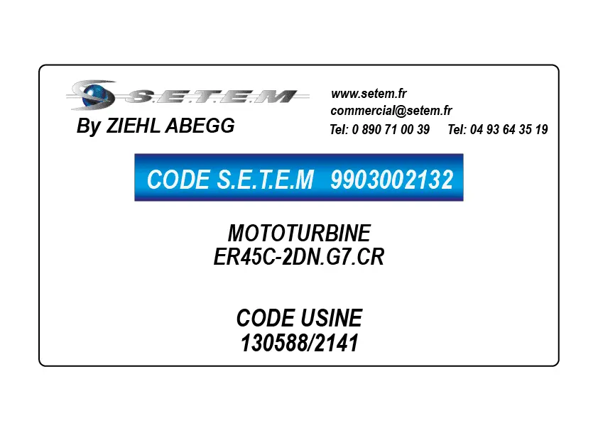 9903002132-MOTOTURBINE ZIEHL ABEGG ER45C-2DN.G7.CR *130588/2141*