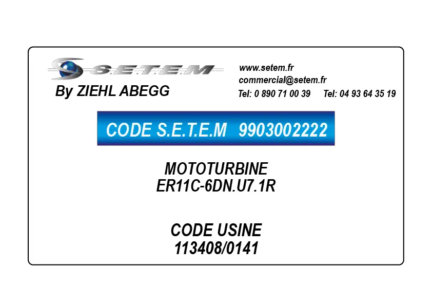 9903002222-MOTOTURBINE ZIEHL ABEGG ER11C-6DN.U7.1R *113408/0141*