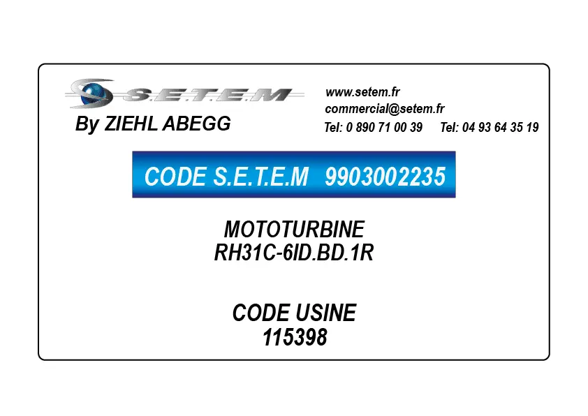 9903002235-MOTOTURBINE ZIEHL ABEGG RH31C-6ID.BD.1R *115398*