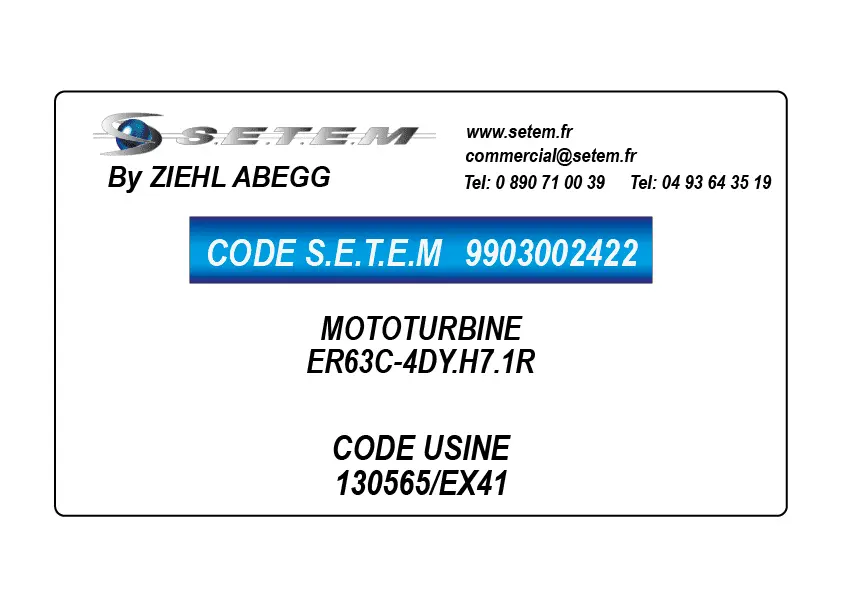 9903002422-MOTOTURBINE ZIEHL ABEGG ER63C-4DY.H7.1R *130565/EX41*