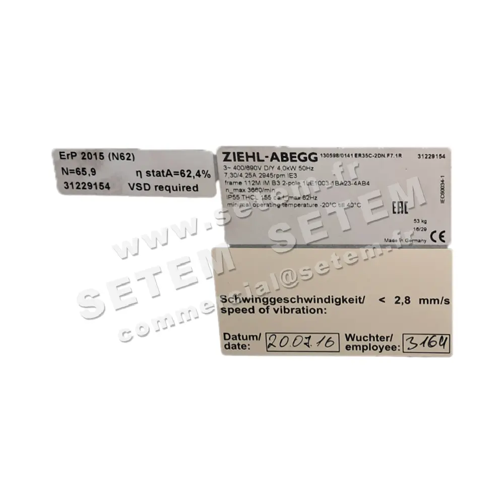 9903002509-MOTOTURBINE ZIEHL ABEGG ER35C-2DN.F7.1R *130598/0141*