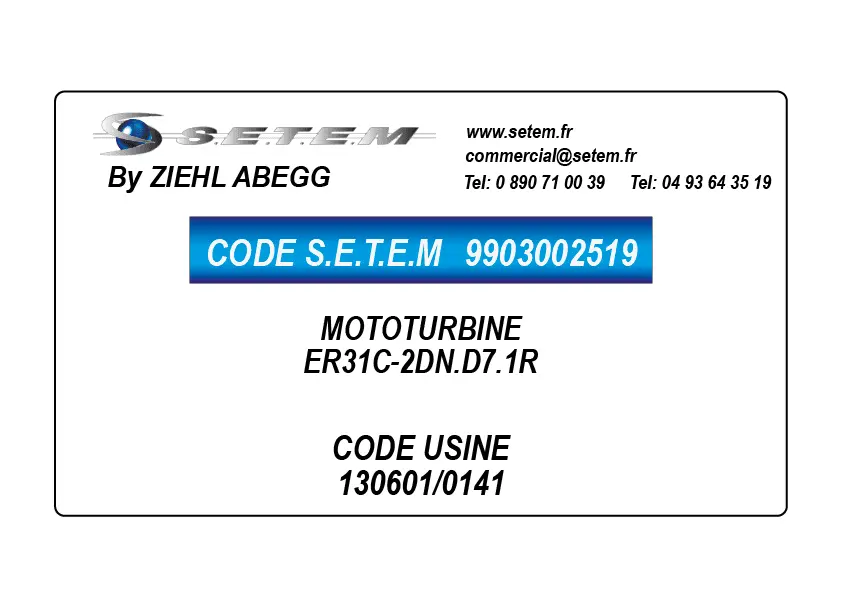 9903002519-MOTOTURBINE ZIEHL ABEGG ER31C-2DN.D7.1R *130601/0141*