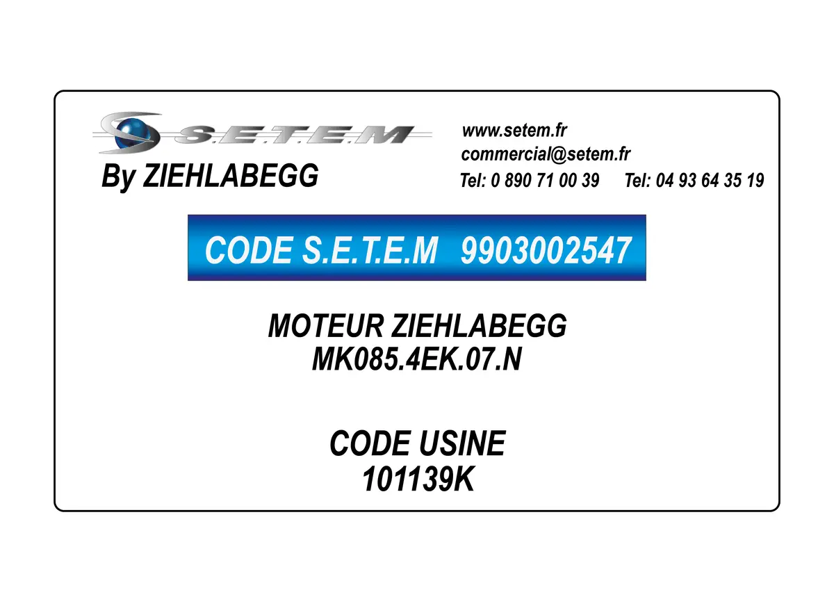 9903002547-MOTEUR ZIEHLABEGG MK085.4EK.07.N *101139K*