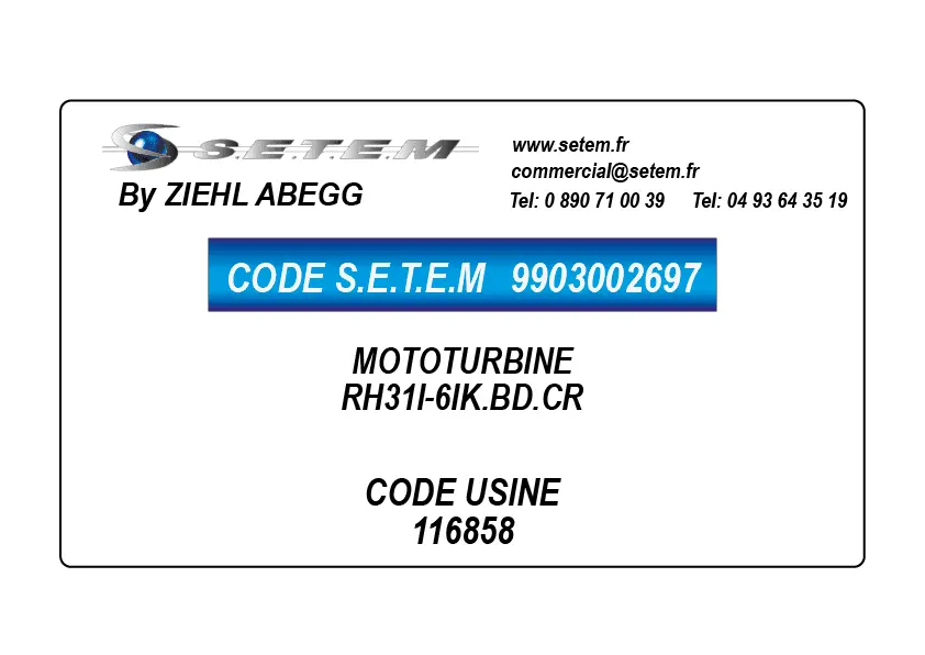 9903002697-MOTOTURBINE ZIEHL ABEGG RH31I-6IK.BD.CR *116858*