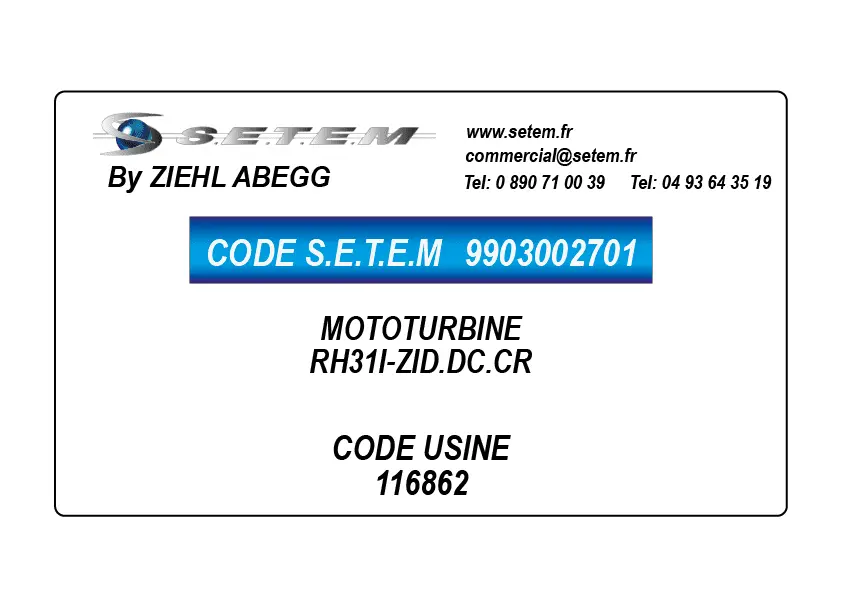 9903002701-MOTOTURBINE ZIEHL ABEGG RH31I-ZID.DC.CR *116862*