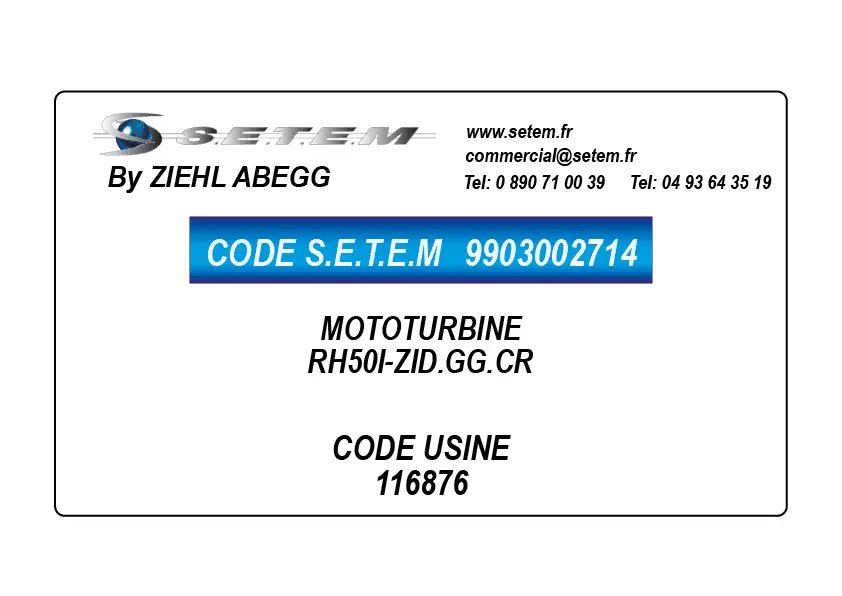 9903002714-MOTOTURBINE ZIEHL ABEGG RH50I-ZID.GG.CR *116876*