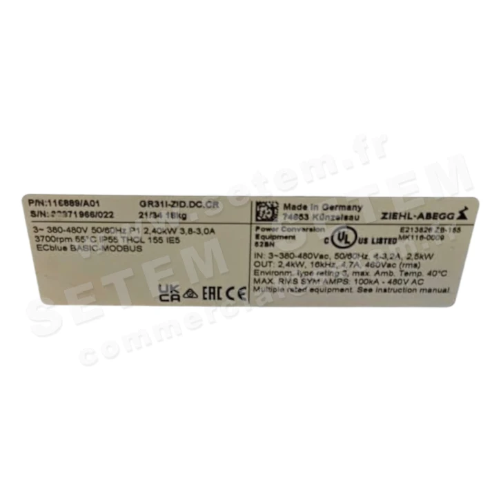 9903002727-MOTOTURBINE ZIEHL ABEGG GR31I-ZID.DC.CR *116889/A01*