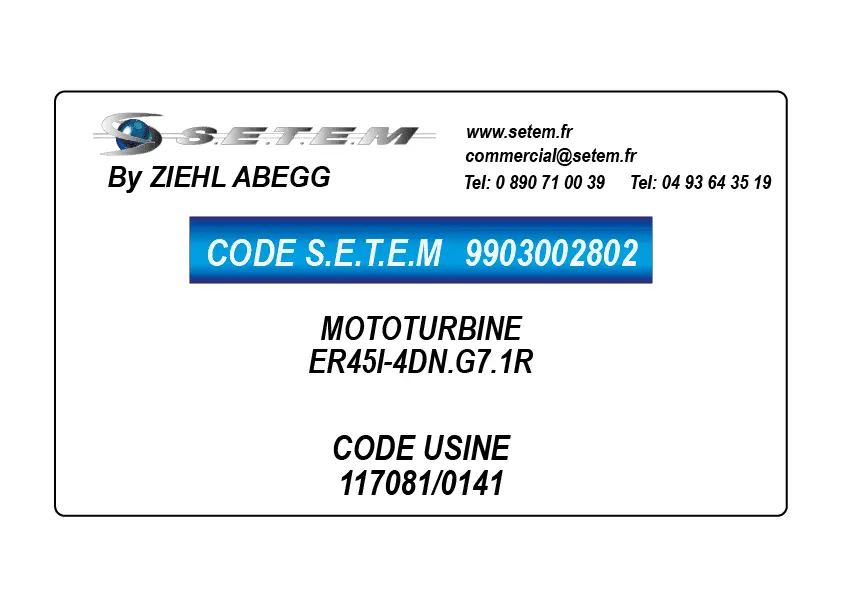 9903002802-MOTOTURBINE ZIEHL ABEGG ER45I-4DN.G7.1R *117081/0141*