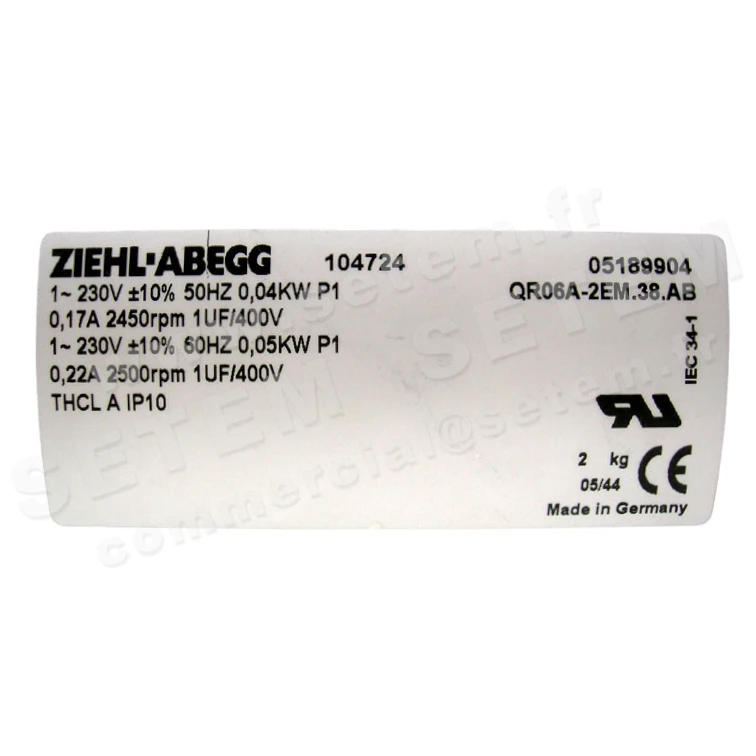9903003000-VENTILATEUR ZIEHL ABEGG QR06A-2EM.38.AB *104724* 4
