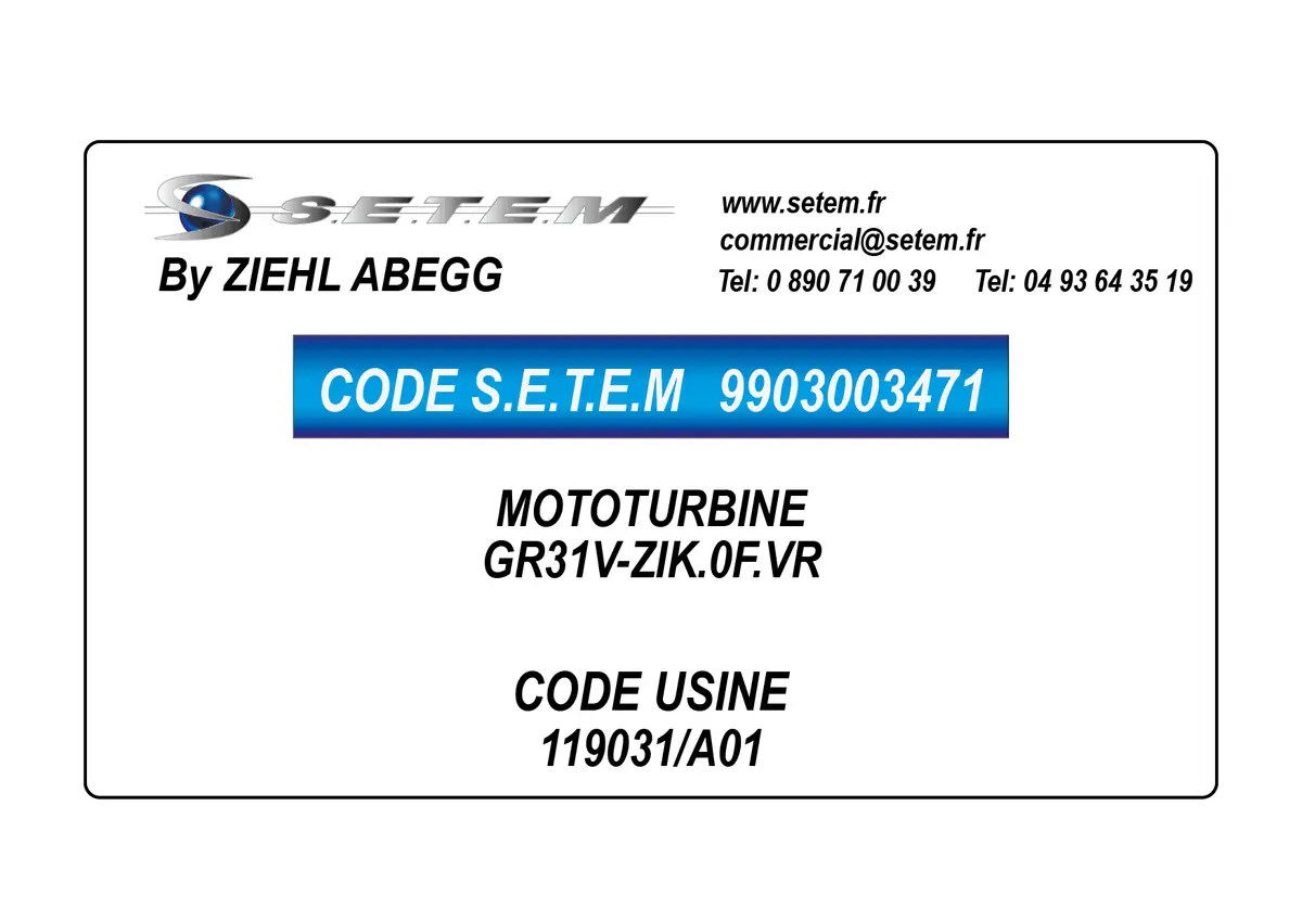 9903003471-MOTOTURBINE ZIEHL ABEGG GR31V-ZIK.0F.VR *119031/A01*