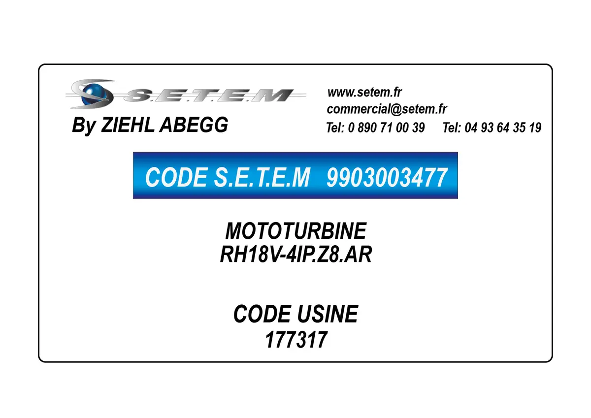 9903003477-MOTOTURBINE ZIEHL ABEGG RH18V-4IP.Z8.AR *177317*
