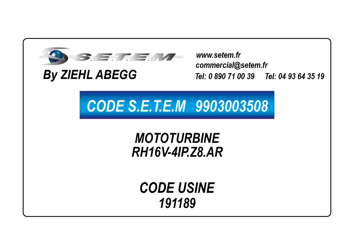 9903003508-MOTOTURBINE ZIEHL ABEGG RH16V-4IP.Z8.AR *191189*