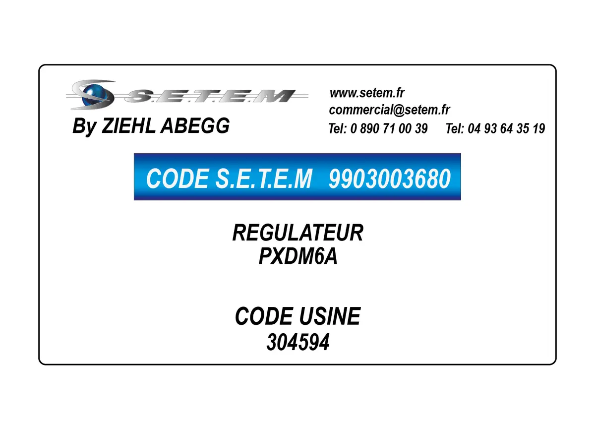 9903003680-REGULATEUR ZIEHL ABEGG PXDM6A *304594*