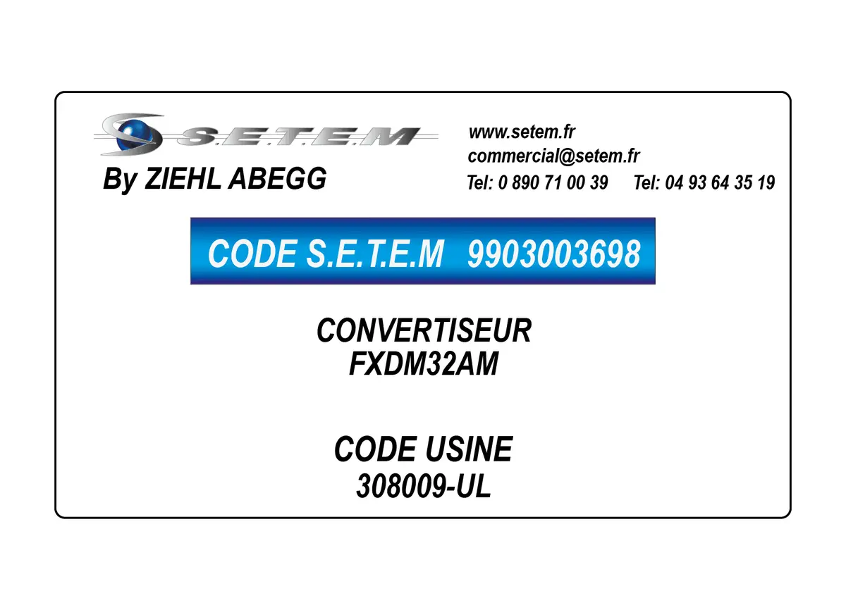 9903003698-CONVERTISEUR ZIEHL ABEGG FXDM32AM *308009-UL*