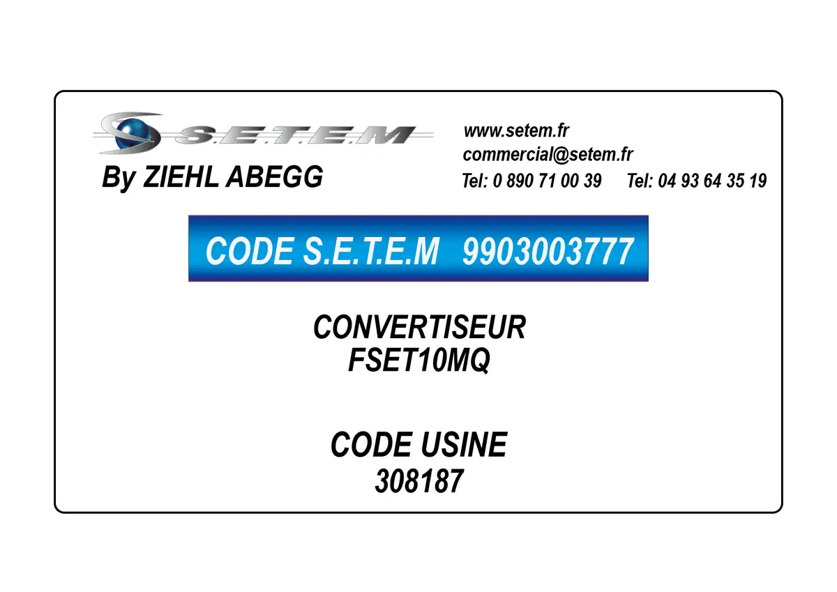 9903003777-CONVERTISEUR ZIEHL ABEGG FSET10MQ *308187*