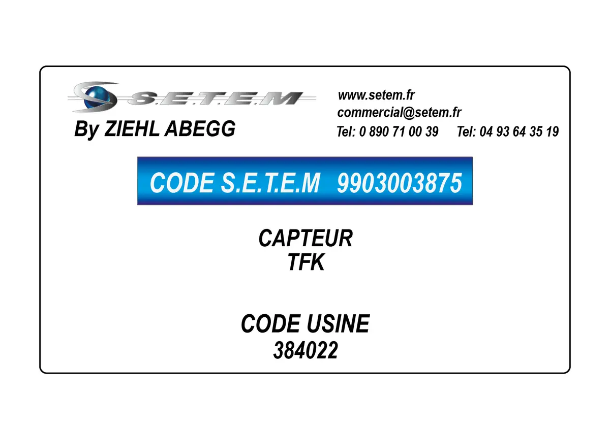 9903003875-CAPTEUR ZIEHL ABEGG TFK *384022*