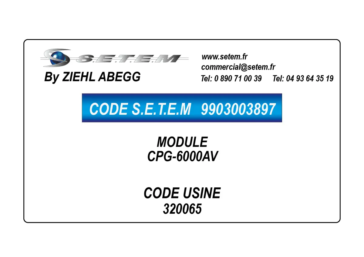 9903003897-MODULE ZIEHL ABEGG CPG-6000AV *320065*
