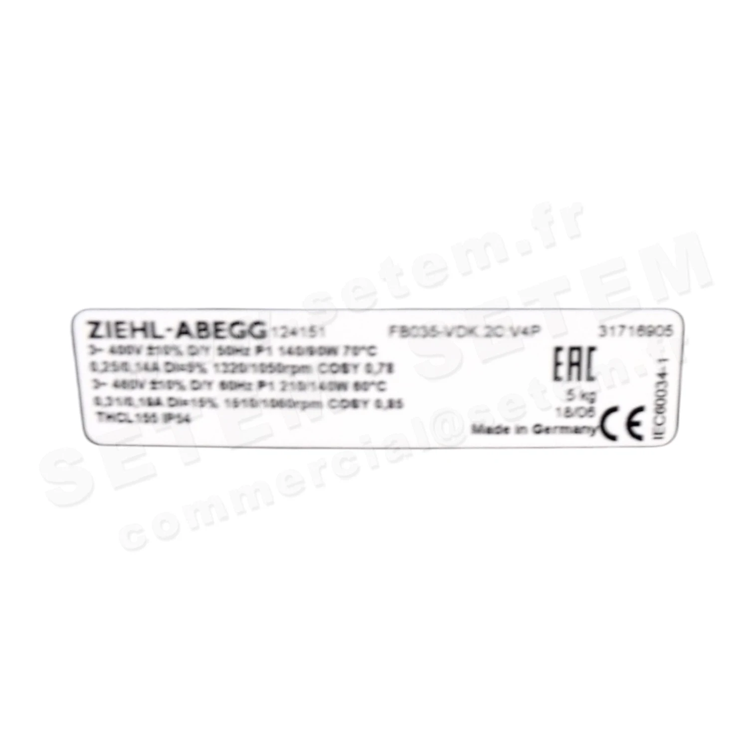 9903004333-VENTILATEUR ZIEHLABEGG FB035.VDK.2C.6P *124151* 3