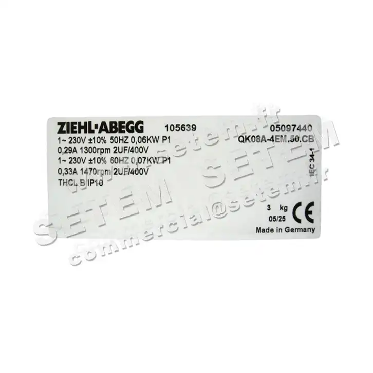 9903005419-VENTILATEUR ZIEHL ABEGG QK08A-4EM.50.CB *105639* 5