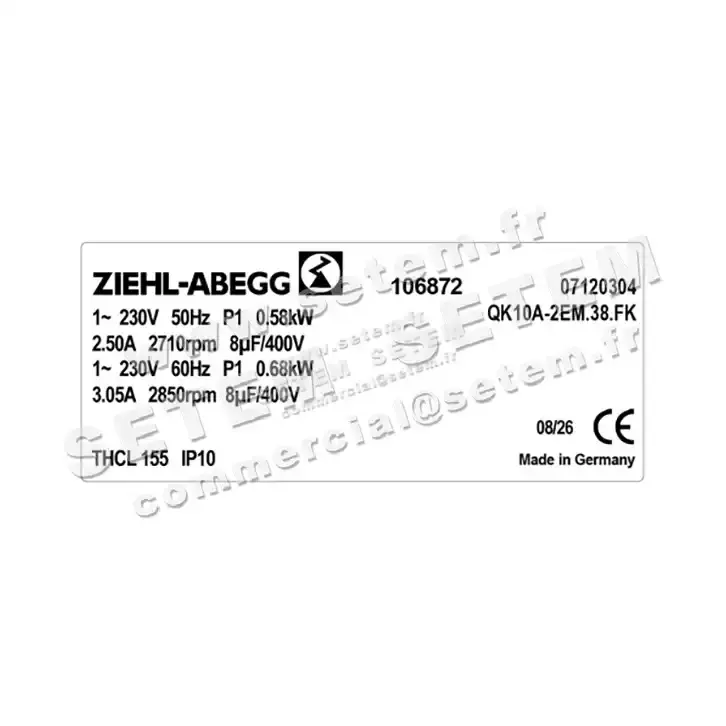9903005423-VENTILATEUR ZIEHL ABEGG QK10A-2EM.38.FK *106872* 3