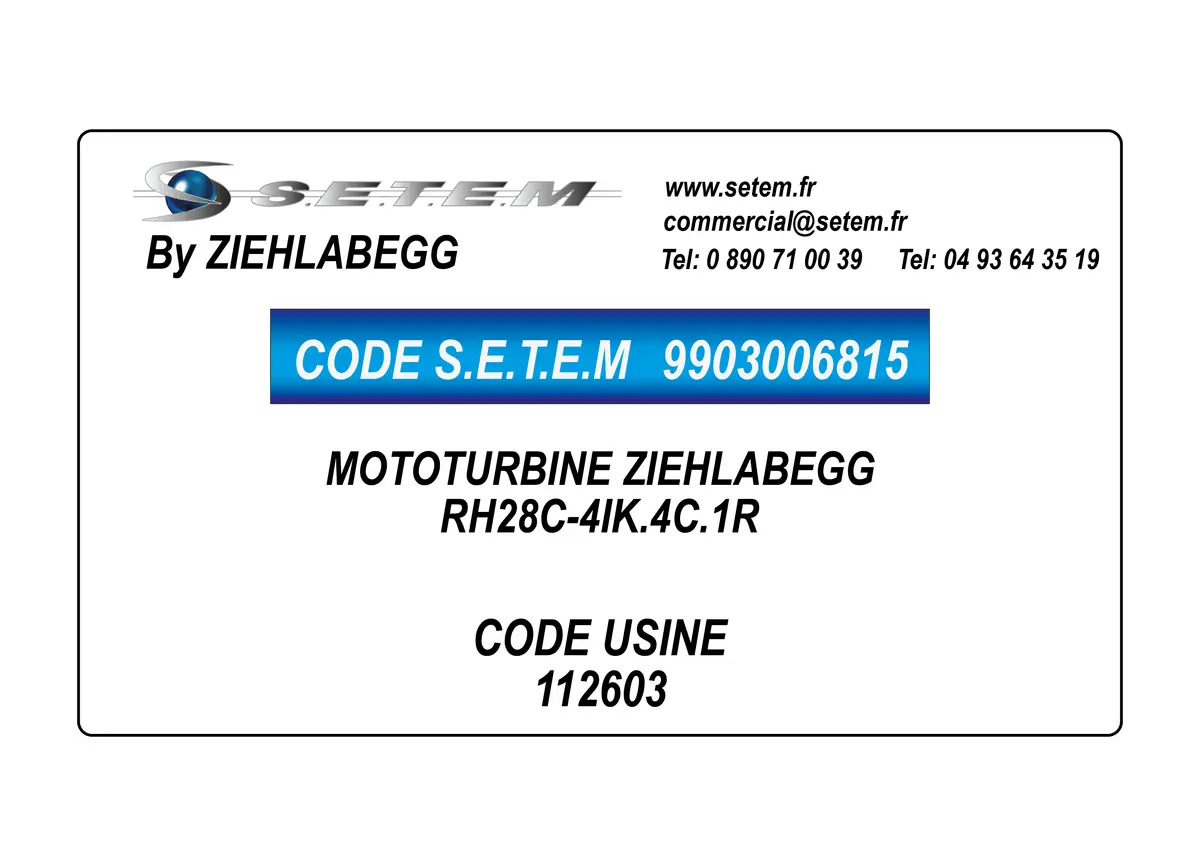 9903006815-MOTOTURBINE ZIEHLABEGG RH28C-4IK.4C.1R *112603*