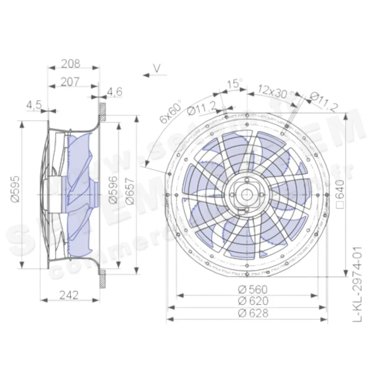 9903008001-VENTILATEUR ZIEHL ABEGG ZN050-VDL.4I.V7P1 *161757* 2