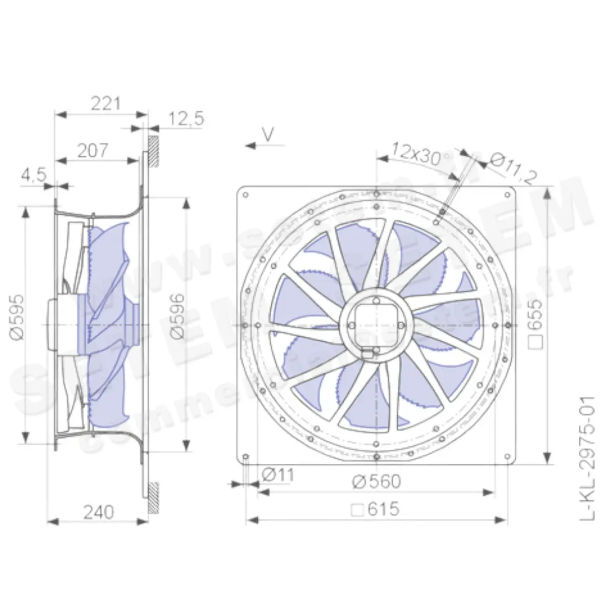 9903008002-VENTILATEUR ZIEHL ABEGG ZN050-VDQ.4I.V7P1 *161760* 2