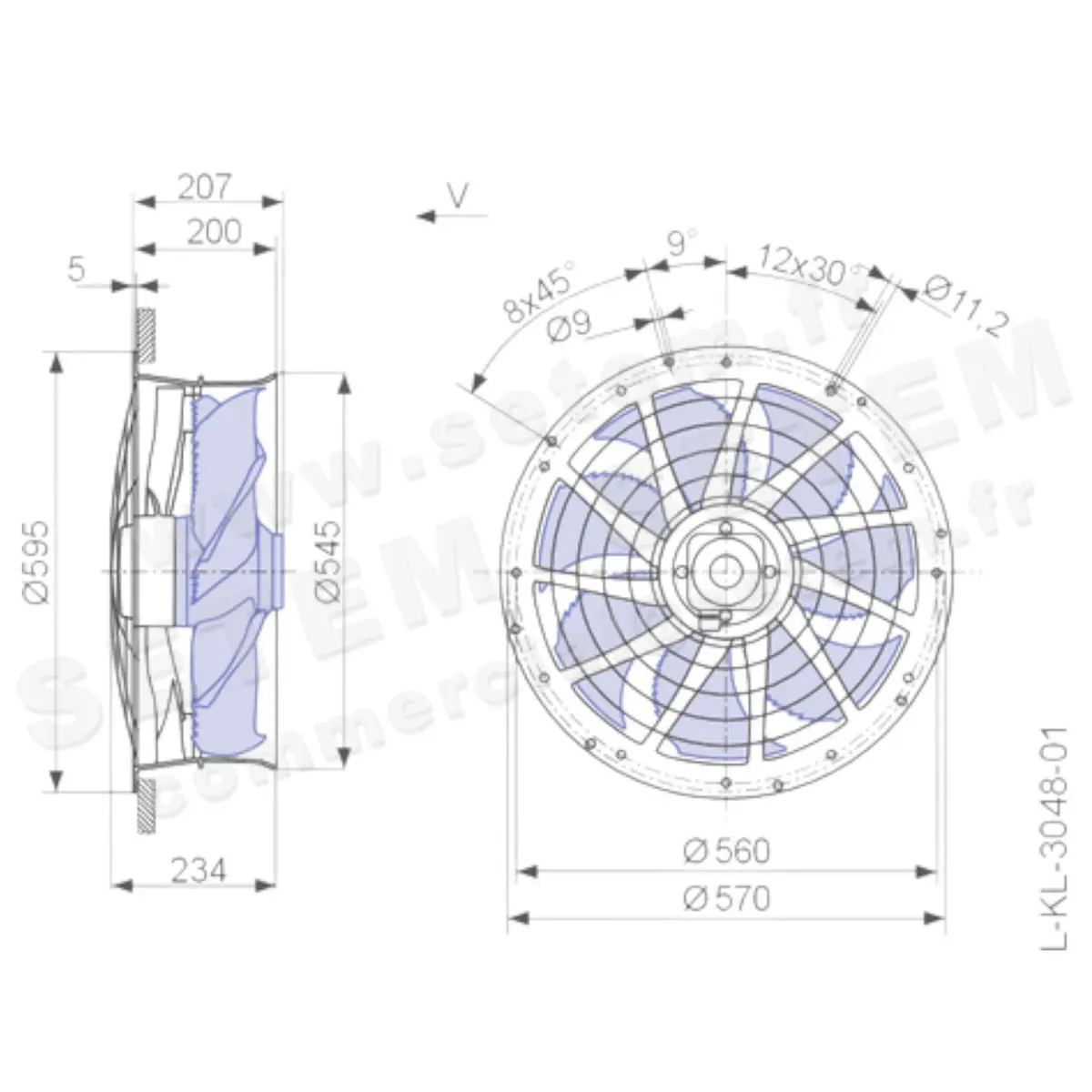 9903008005-VENTILATEUR ZIEHL ABEGG ZN050-VDH.4I.V7P1 *161763* 2