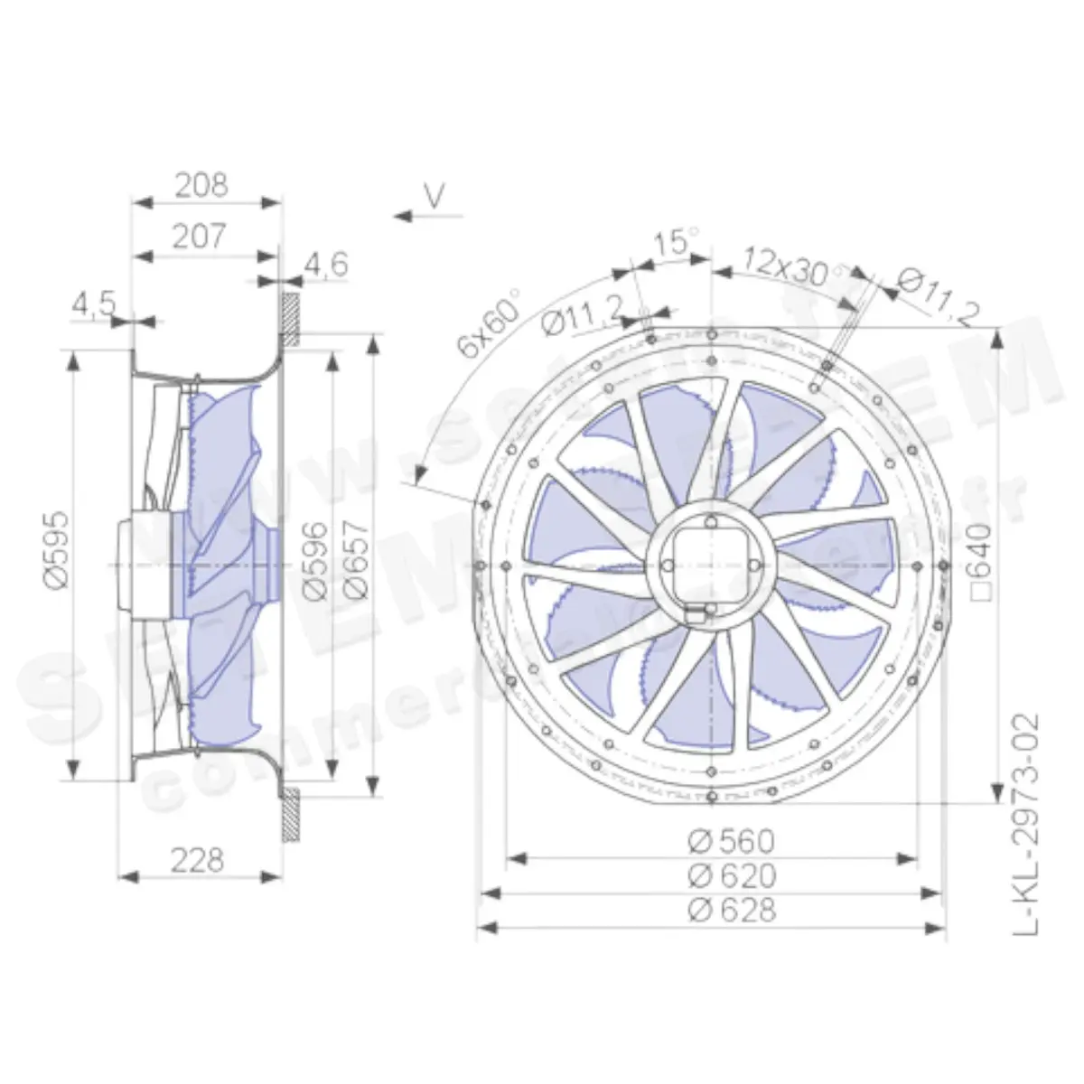 9903008006-VENTILATEUR ZIEHL ABEGG ZN050-VDL.4I.V7P1 *161764* 2