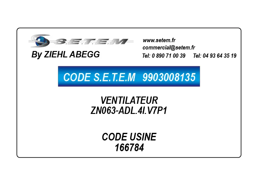 9903008135-VENTILATEUR ZIEHL ABEGG ZN063-ADL.4I.V7P1 *166784*