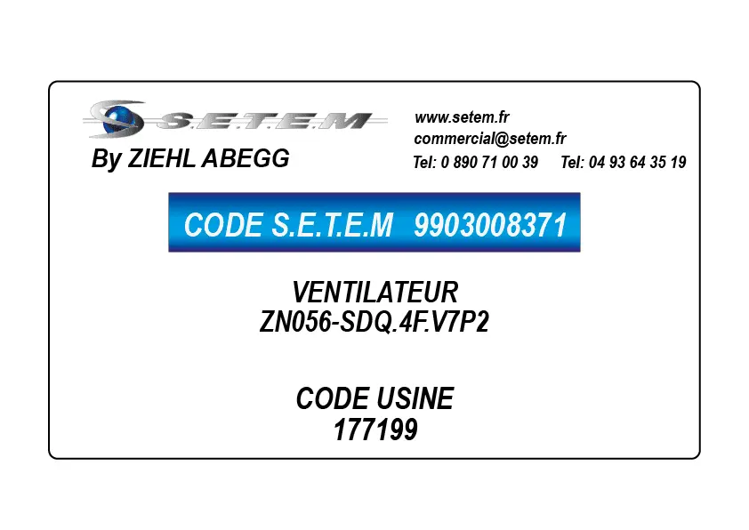 9903008371-VENTILATEUR ZIEHL ABEGG ZN056-SDQ.4F.V7P2 *177199*