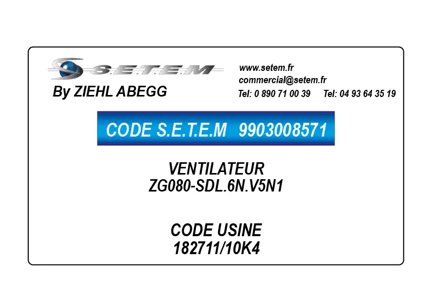 9903008572-VENTILATEUR ZIEHL ABEGG ZG080-SDL.6N.V5N1 *182711/10K6*