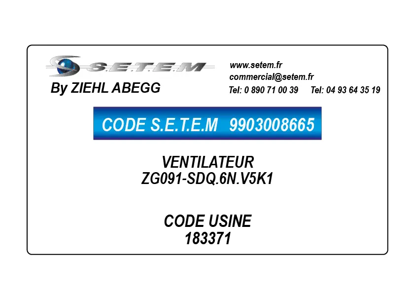 9903008666-VENTILATEUR ZIEHL ABEGG ZG091-SDQ.6N.V5K1 *183372*