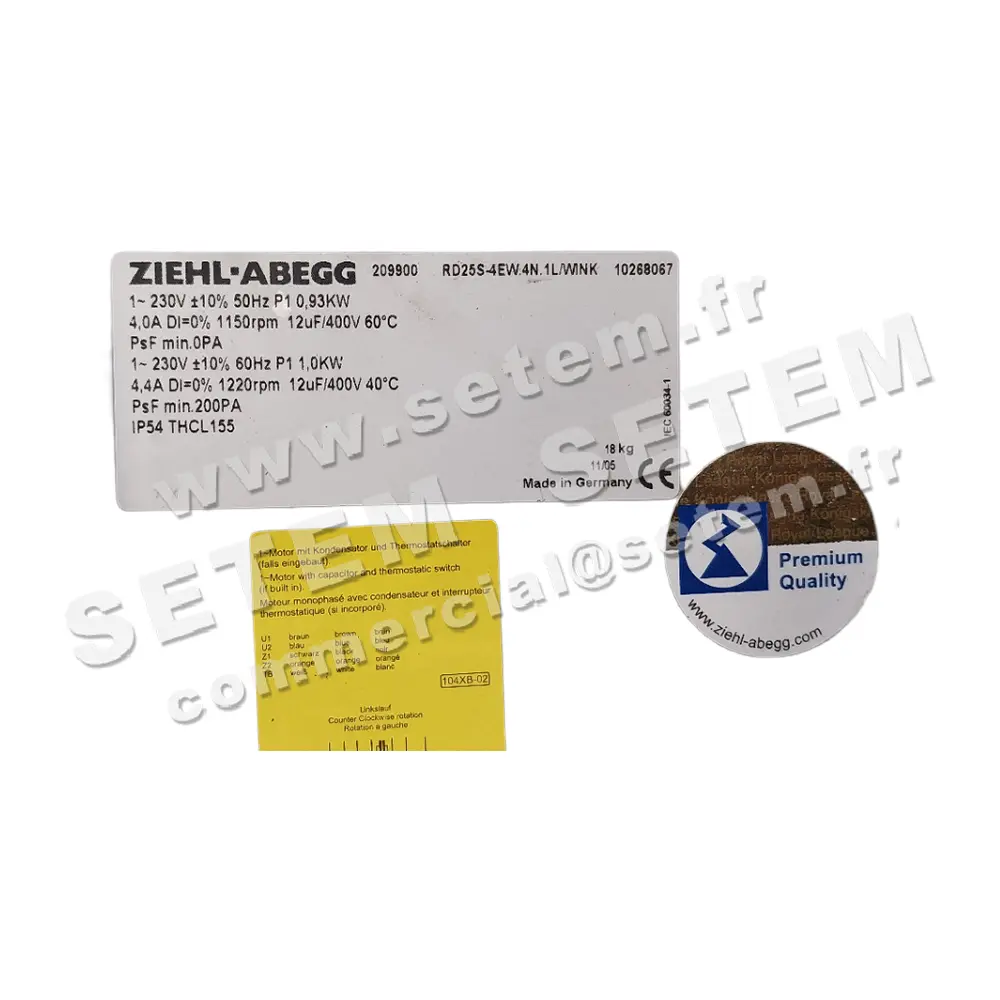 9903009053-VENTILATEUR ZIEHL ABEGG RD25S-4EW.4N.1L/WINK *209900* 2