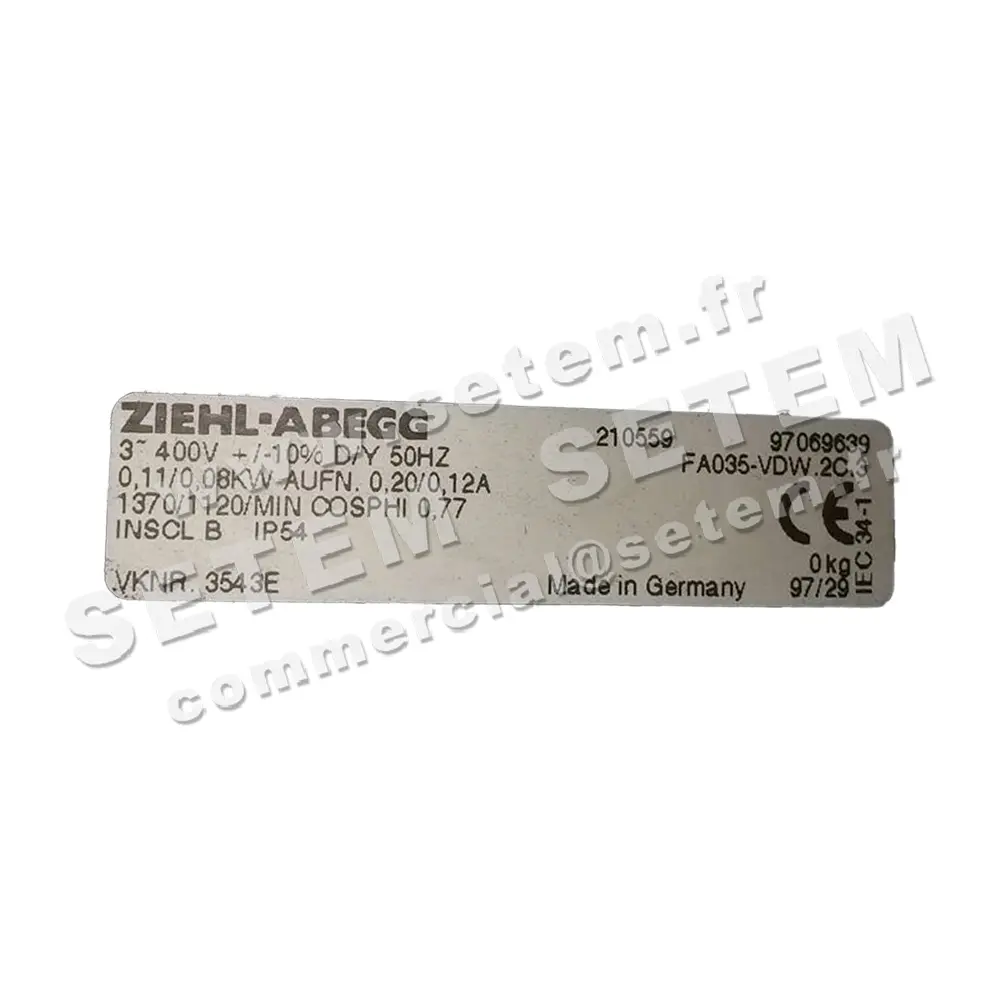 9903009060-VENTILATEUR ZIEHLABEGG FA035.VDW.2C.3 *210559*