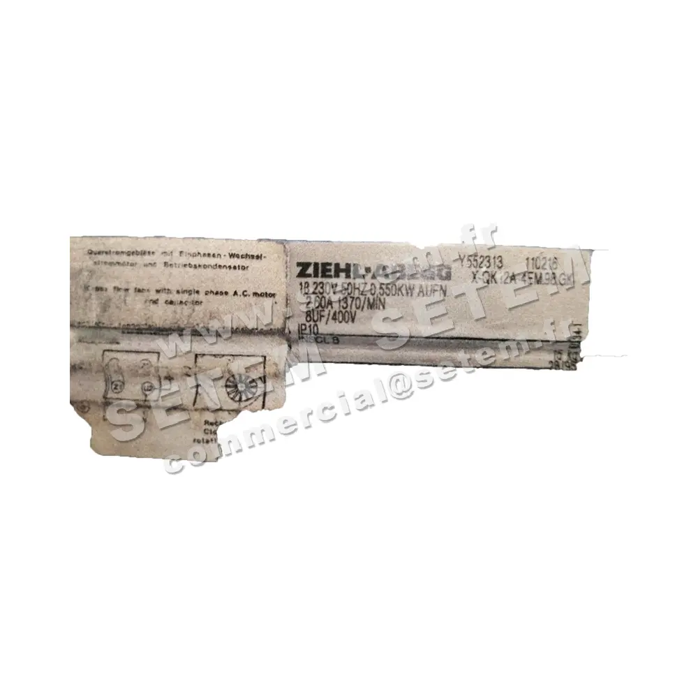 9903009075-VENTILATEUR ZIEHLABEGG X-QK12A-4EM.98.GK *110216* 2