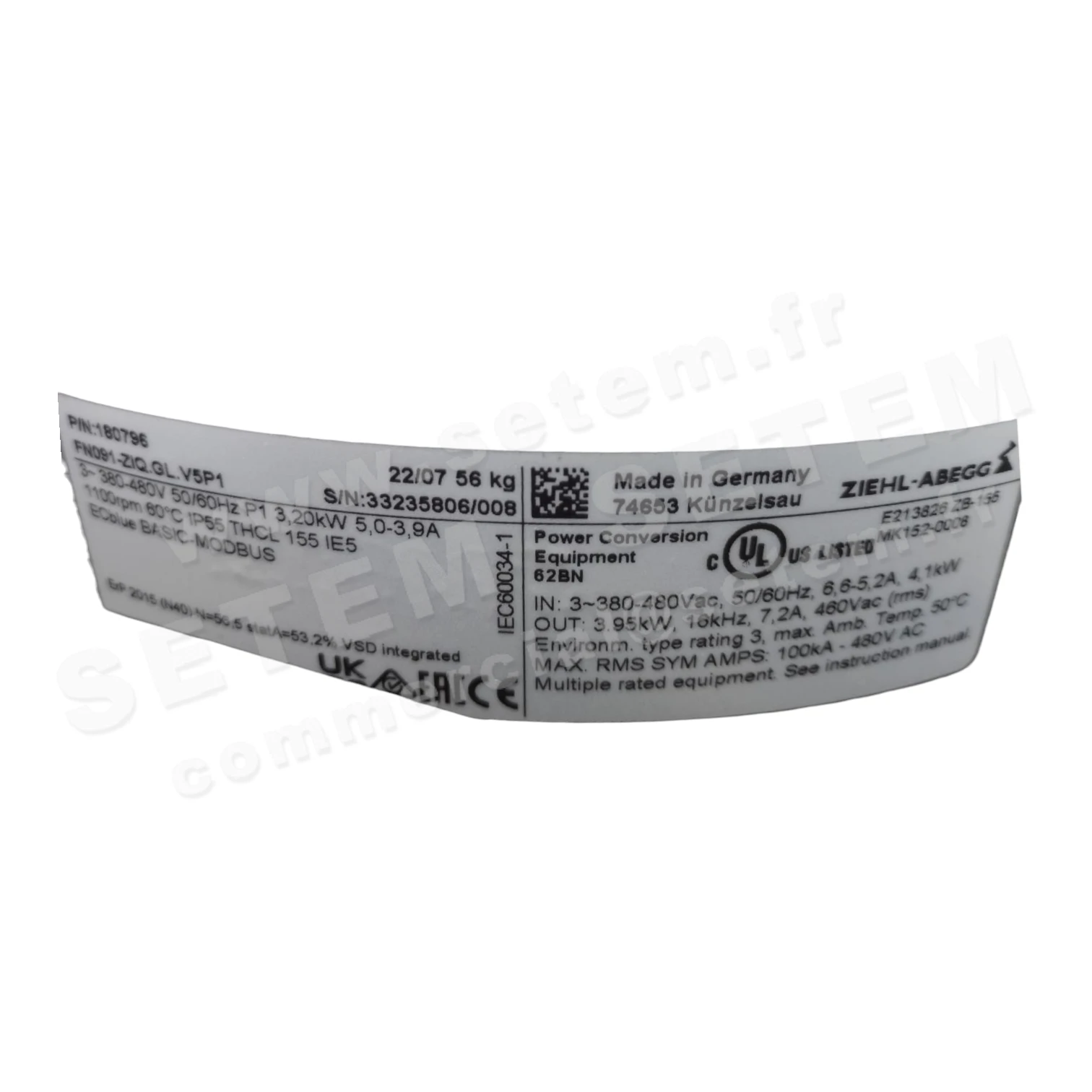 VENTILATEUR FN091-ZIQ.GL.V5P1 *180796* 2