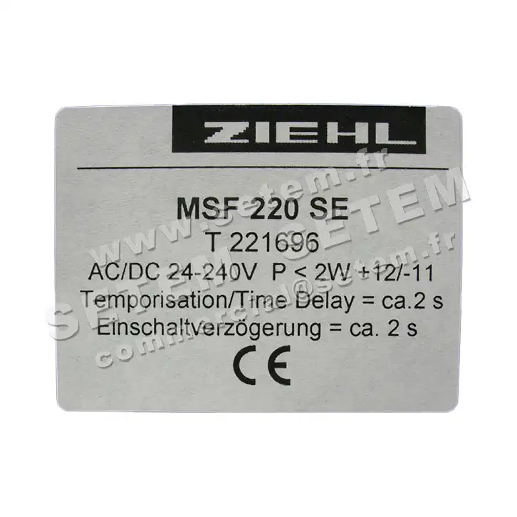 9905001696-RELAIS ZIEHL MSF220SE 24-240V AC/DC 4