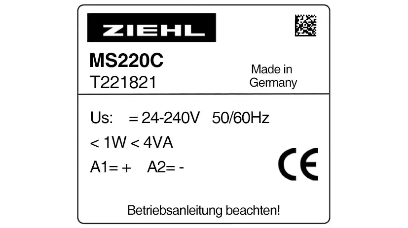 9905001936-RELAIS ZIEHL MS220C 24/240V *T221821* 2